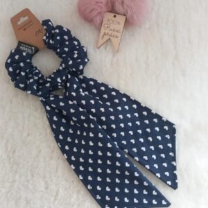 Scrunchie šitá gumička-mašle srdce