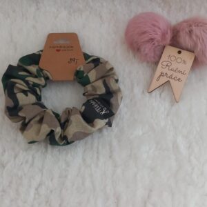 Scrunchie šitá gumička-maskáčová-1